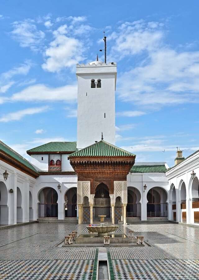 Fes medina with traditional rooftops, minarets, and narrow winding streets in Morocco’s cultural capital