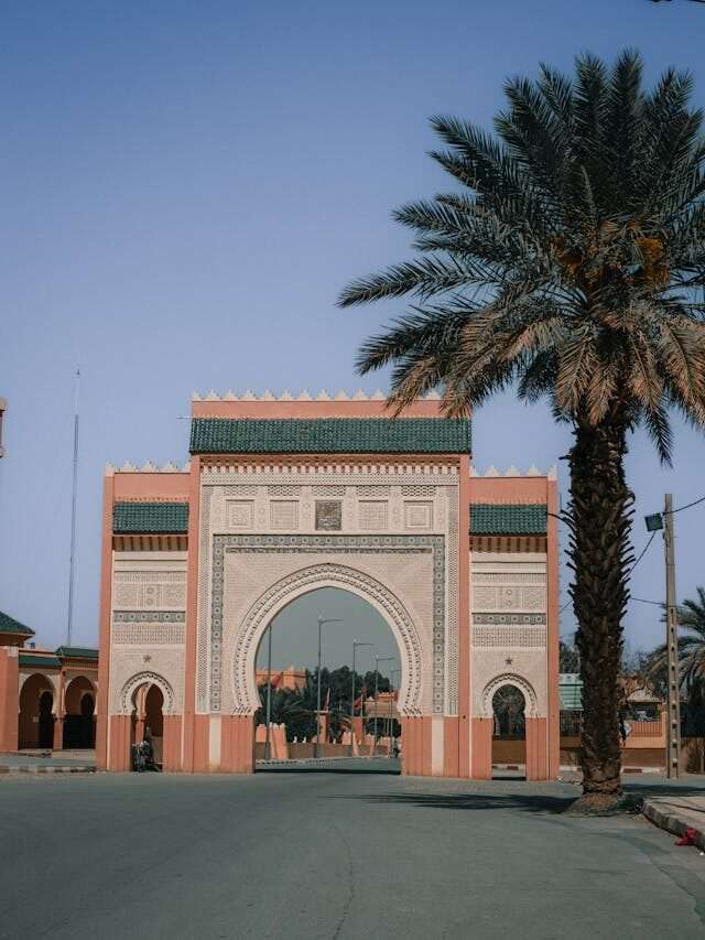 Rissani Gate in Morocco – grand arched entrance with traditional Moroccan design marking the gateway to the Sahara Desert